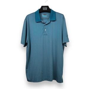 Teal blue PGA tour golf button polo athletic shirt size XL